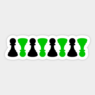 Black And Green Pattern Chessboard Pieces Sticker